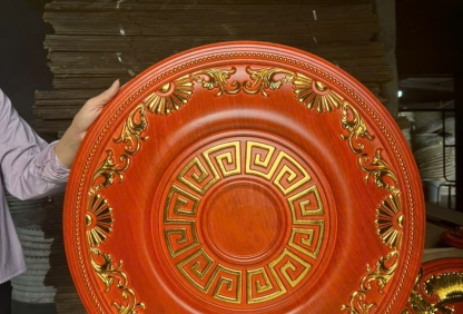 MÂM HOA SÓNG VÂN GỖ DÁT VÀNG - MTDV07